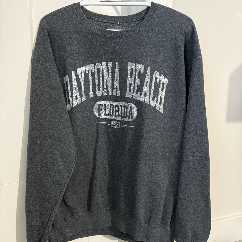 Daytona Beach Graphic Sweater  Gray